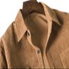 Maiyifu-GJ Mens Long Sleeve Corduroy Shirts Solid Color Button Down Ribbed Fall Tops Lightweight Casual Warm Shacket Jacket (Khaki,Large) view 3
