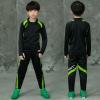 HSTiSan Boy's Tracksuit Long Sleeve Color Block Casual Sweatsuit + Pants Set Kids Boys Jogging Uniform Jersey Suit 3-12Y, Black and green/4-5T view 3