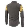 Mens Print Button Down Dress Shirt Shiny Golden Printed Long Sleeves Shirts Casual Floral Nightclub Shirt Costume (Grey,Large) view 2