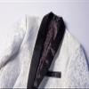 Men's Luxury Floral Tuxedo Jacket Paisley Jacquard Shawl Lapel Dress Suit Embroidered Wedding Blazer Sport Coat (White,X-Small) view 3