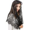 JIAHG Cathedral Bridal Veils Infinity Chapel Inspired Prayer Latin Mass Lace Mantilla Church Muslim Communion Headcover Veil view 3