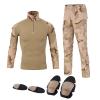 YABOO Tactical Camouflage Uniform BDU Combat Sports Clothing Airsoft Hunting Shooting Battle Dress Shirt Pants Set with Kneepad Elbow Pads view 1