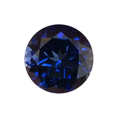 3.5 mm AAA Synthetic Round Swiss Rough Blue Sapphire (1 pc) Loose Gemstone