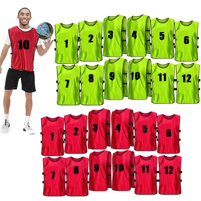 24 Pcs Soccer Practice Vest, Lightweight Numbered Soccer Team Pennies Soccer Lacrosse Training Sport Supplies Scrimmage Vests Practice Jersey for Men Adult Youth