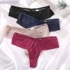 Women Sexy Mesh Thongs Seamless Low Rise Underwear Transparent Panties Intimates Girls Lingerie (Color : 2pcs Combination 5, Size : M-(35-50KG)) view 3