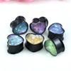 12Pcs/6pair Heart Ear Gauge Tunnels Plugs Gauges for Ears Body Jewelry 16mm view 2