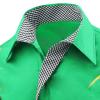 Maiyifu-GJ Mens Print Button Down Dress Shirt Shiny Golden Printed Long Sleeves Shirts Casual Floral Nightclub Shirt Costume (Green,Medium) view 3