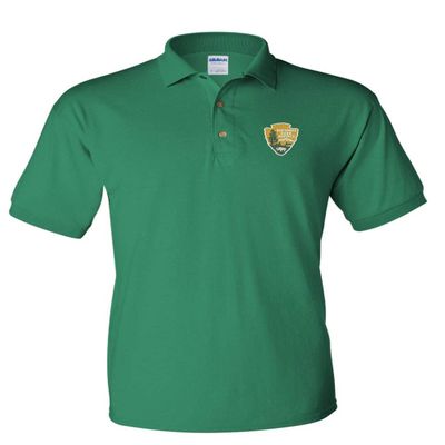 ALLNTRENDS National Park Service Men's Polo T Shirt Embroidered U.S. National Park Service Shirt (XL, Irish Green)