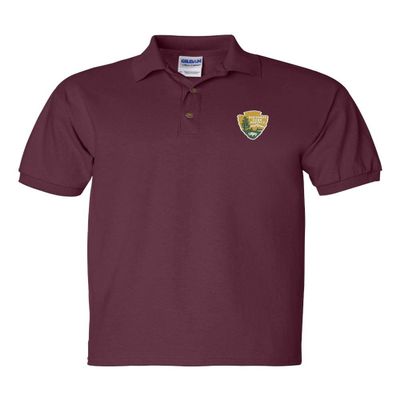 ALLNTRENDS National Park Service Men's Polo T Shirt Embroidered U.S. National Park Service Shirt (S, Maroon)