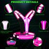 Ylzzrs LED Reflective Vest Running Gear, USB Rechargeable Light Up Running Vest Chest Phone Holder for Runners Night Walking,6-11hrs Light Adjustable Waist/Shoulder for Women Men Kids (Pink) view 3