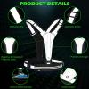 Ylzzrs LED Reflective Vest Running Gear, USB Rechargeable Light Up Running Vest Chest Phone Holder for Runners Night Walking,6-11hrs Light Adjustable Waist/Shoulder for Women Men Kids (Black) view 3