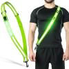 Ylzzrs LED Reflective Belt Sash Walking Gear,Safety Lights for Walkers at Night,High Visibility Safety Rechargeable Reflective Running Gear for Men Women Kids Night Dog Walking Gear (Green) view 1