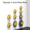AHDFY Wall Mounted Weight Rack for Plates, Olympic Weight Rack Gym Storage, Strong & Durable Weight Plate Holder, Cold Rolled Steel Material Weight Plate Storage Fits 2" Olympic Weight Plates,A view 2