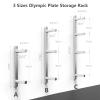 AHDFY Wall Mounted Weight Rack for Plates, Olympic Weight Rack Gym Storage, Strong & Durable Weight Plate Holder, Cold Rolled Steel Material Weight Plate Storage Fits 2" Olympic Weight Plates,A view 3