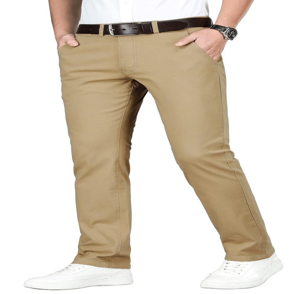 ESSYSHE Mens Slim Fit Chino Pants Stretch Casual Khaki Pants for Men 011DarkKhaki B36X30