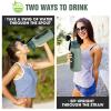 Aqulea 64 Oz Glass Water Bottle  Leakproof Borosilicate Glass with Straw & Silicone Sleeve, BPA & Lead-Free Pregnancy Water Bottle Tracker, Water Jug with Time Marker for Gym & Travel (Olive) view 4