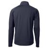 Cutter & Buck Men's Navy Green Bay Packers Adapt Eco Knit Hybrid Recycled Quarter-Zip Pullover Top view 3