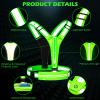 Ylzzrs LED Reflective Vest Running Gear, USB Rechargeable Light Up Running Vest Chest Phone Holder for Runners Night Walking,6-11hrs Light Adjustable Waist/Shoulder for Women Men Kids (Green) view 3