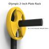 AHDFY Wall Mounted Olympic Weight Rack, Heavy Duty Weight Rack for 2" Olympic Weight Plates, Weight Plate Rack Made of Cold Rolled Steel, Weight Plate Storage Holder, Save Space of Gym,A view 2