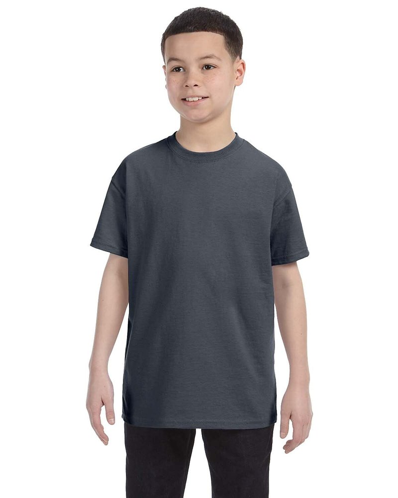 Apparel Globe Boys Heavy Cotton Seamless Neck T-Shirt, Dark Heather, Large