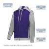 Augusta Sportswear Three-Season Fleece Full Zip Hoodie Purple/Grey Heather XL view 4