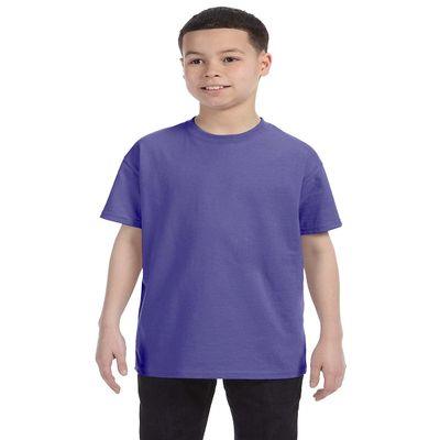 Boys Heavy Cotton Seamless Neck T-Shirt, Violet, X-Small