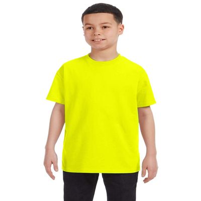 Apparel Globe Boys Heavy Cotton Seamless Neck T-Shirt, Safety Green, Medium