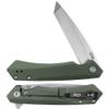Case XX WR Pocket Knife Kinzua EDC, S35VN Tanto Blade, OD Green Anodized Aluminum Handle W/Clip #64671 (KINZUA) 4 3/4" Inches Closed view 1