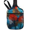 Neoprene Pickleball Paddle Cover with Inner Pockets and Handle Strap - Racket Sleeve with Ball Holder Organizer Bag (Red Art Print) view 1