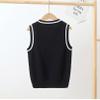 Agoky Unisex Kids Boys Girls V-Neck Knitted Sweater Vest Sleeveless Spring Vest Coat Students Uniform School Wear Waistcoat Navy Blue 11-12 Years view 3