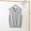 Agoky Unisex Kids Boys Girls V-Neck Knitted Sweater Vest Sleeveless Spring Vest Coat Students Uniform School Wear Waistcoat Grey 9-10 Years view 2