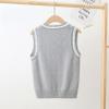 Agoky Unisex Kids Boys Girls V-Neck Knitted Sweater Vest Sleeveless Spring Vest Coat Students Uniform School Wear Waistcoat Grey 9-10 Years view 3