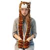 Women Winter Warm Hat Scarf Gloves Set 3-in-1 Plush Cartoon Animal Hooded Hat Earflap Beanie for Outdoor cold days view 2
