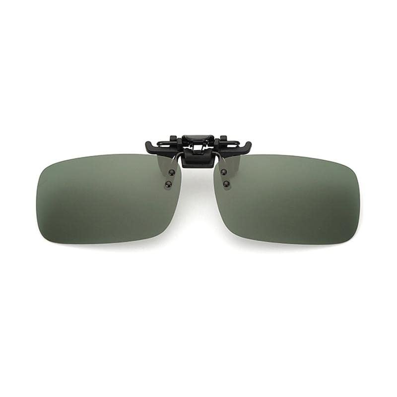 SEIWEI Polarized Unisex Clip On Flip Up Sunglasses Anti-Glare Driving Travelling Glasses UV Protection Sun Holiday Dark Green