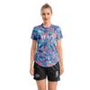 ORKY Women Customize Soccer Jersey, Quick Dry Sublimation Personalize Shirt Short Set, Custom Made Team Match Uniform Camo(Blue/Red 2XS) view 1