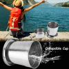 Beufee Camping Folding Cup, Stainless Steel Camping Mug Folding Metal Cup Portable Outdoor Travel Collapsible Cup for Hiking Camping Picnic(XL) view 3