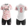 ORKY Women Customize Soccer Jersey, Quick Dry Sublimation Personalize Shirt Short Set, Custom Made Team Match Uniform Camo(Pink 2XS) view 3