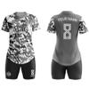 ORKY Women Customize Soccer Jersey, Quick Dry Sublimation Personalize Shirt Short Set, Custom Made Team Match Uniform Camo(Black/White 2XS) view 3