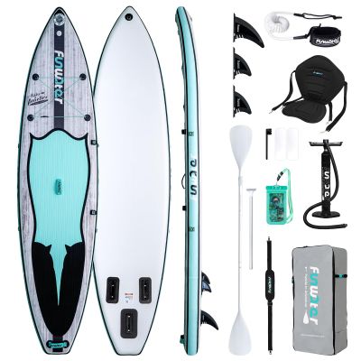 FunWater Inflatable Stand Up Paddle Board 10'6"/11"/11'6" Paddle Board for Adults & Youth, Paddleboards Inflatable with Premium SUP Accessories, Wide Stable, Non-Slip Comfort Deck (Grey/Blue/Black)