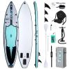 FunWater Inflatable Stand Up Paddle Board 10'6"/11"/11'6" Paddle Board for Adults & Youth, Paddleboards Inflatable with Premium SUP Accessories, Wide Stable, Non-Slip Comfort Deck (Grey/Blue/Black) view 1