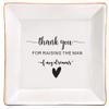XJF Mother of The Groom Gifts from Bride, Thank You Gift for Mother of The Groom, Mother in Law Gifts from Daughter in Law, Ceramic Ring Dish - Thank you for Raising The Man of My Dreams view 1