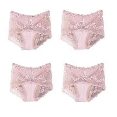 Women Super Plus Size Mid Waist Cotton Briefs Women's Lingerie Solid Panties Breathable Summer Female Intimates Boxer Female Safety Short Sexy Lace Panties (Color : 2, Size : 3XL)