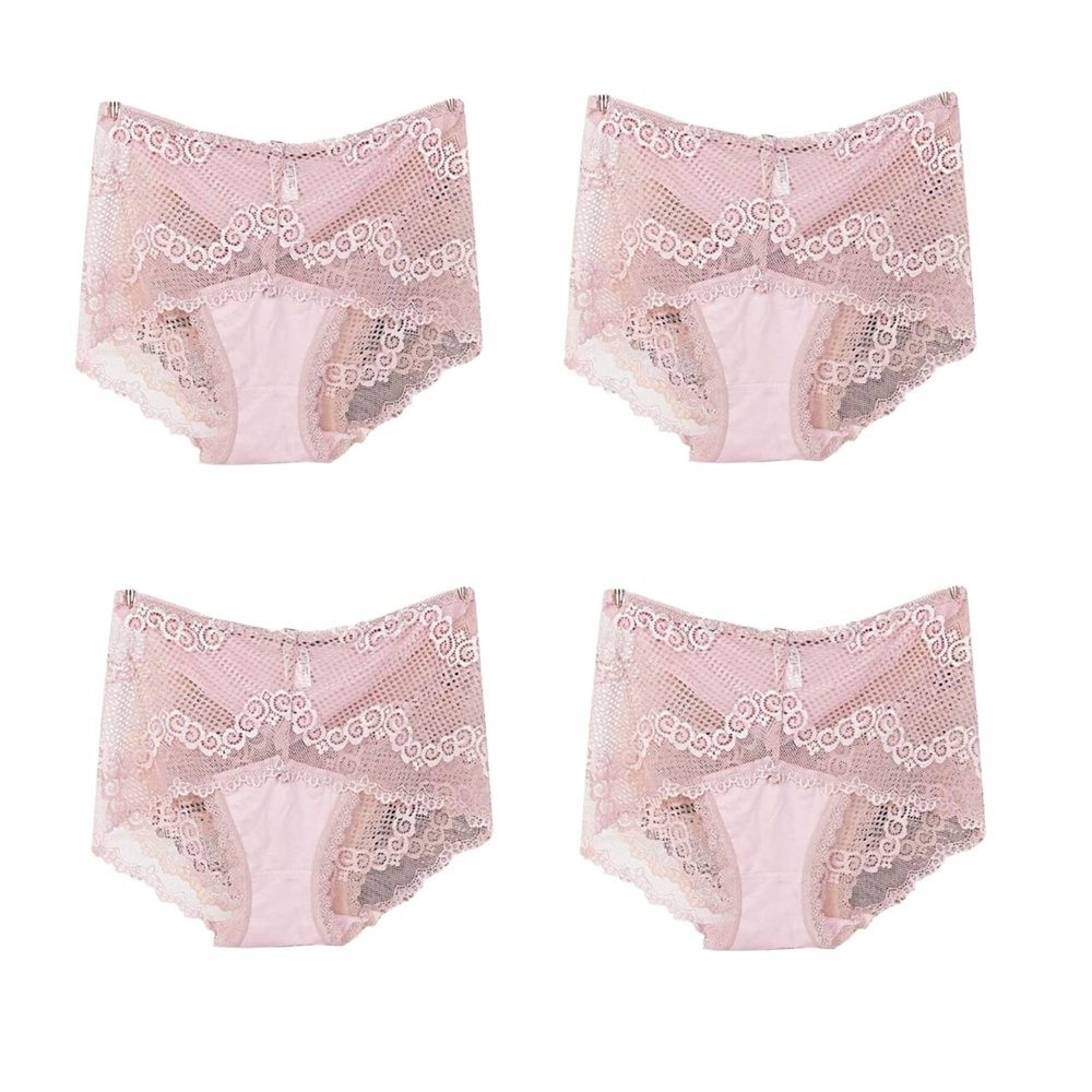 Women Super Plus Size Mid Waist Cotton Briefs Women's Lingerie Solid Panties Breathable Summer Female Intimates Boxer Female Safety Short Sexy Lace Panties (Color : 2, Size : 3XL)