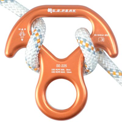 S.E.PEAK 30kN Rescue Figure 8 Descender with Bent-Ear, Rappelling Gear Downhill Equipment Belay Device for Rock Climbing/Aluminum Alloy,Orange