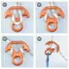 S.E.PEAK 30kN Rescue Figure 8 Descender with Bent-Ear, Rappelling Gear Downhill Equipment Belay Device for Rock Climbing/Aluminum Alloy,Orange view 3