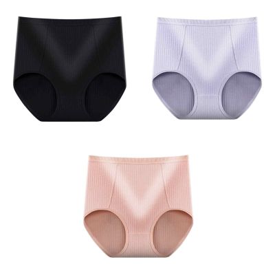 3Pcs/Set Big Size XL~6XLSuper Plus Size Cotton Women's Panties Solid High Waist Lace Briefs Breathable Seamless Soft Ladies Panties (Color : 4, Size : 3XL)