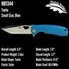 Western Active HB1344 Honey Badger Tanto Small Pocket Knife 2.81" Blade Lightweight 2.57oz Folding Utility EDC Deep Pocket Carry for Outdoor Tactical Survival Camping - Reversible Clip - Small Blue view 3