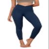 ODODOS Women's Cross Waist 7/8 Yoga Leggings with Inner Pocket, Inseam 25" Gathered Crossover Workout Yoga Pants, Navy, X-Large view 1