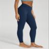 ODODOS Women's Cross Waist 7/8 Yoga Leggings with Inner Pocket, Inseam 25" Gathered Crossover Workout Yoga Pants, Navy, X-Large view 2