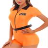 ACSUSS Women Sexy Orange Prisoner Cosplay Halloween Costume Policewomen Uniform Temptation Party Clothes Orange XX-Large view 1